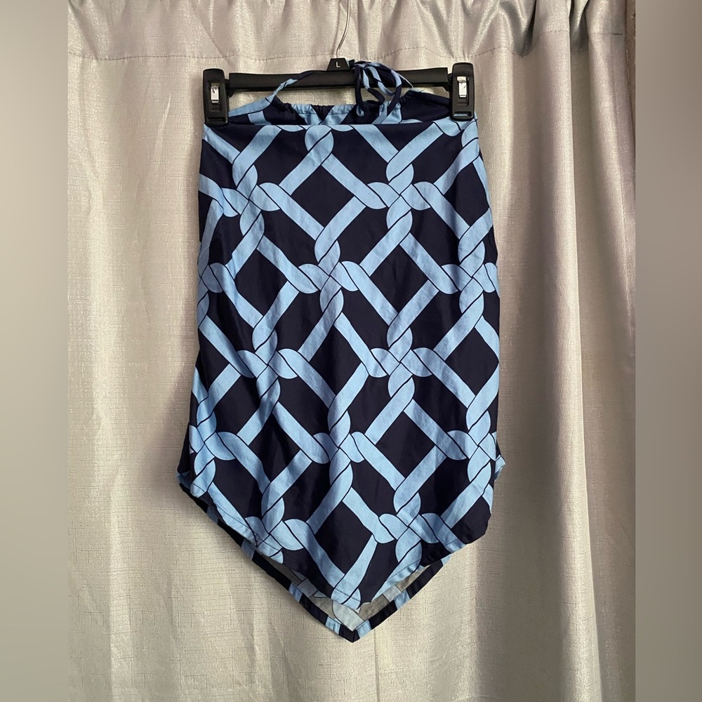 Festival Tommy Hilfiger Asymmetrical halter top in Dark and Light Blue with tie